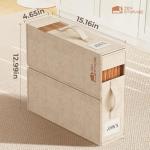 6Pack Sheet Organizers for Linen Closet - King/Queen Size Bedding Storage Boxes with Clear Window | Foldable, Dustproof Linen Organizer for Blankets & Sheet Sets,Beige