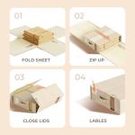6Pack Sheet Organizers for Linen Closet - King/Queen Size Bedding Storage Boxes with Clear Window | Foldable, Dustproof Linen Organizer for Blankets & Sheet Sets,Beige