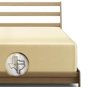 TEXAS LINEN CO. 100% Egyptian Cotton Fitted Sheet King Size - 1000-Thread-Count King Size Fitted Sheet Only, Extra Soft, Cooling, 16" Deep Pocket Luxury Sateen Weave Bottom, Hotel Quality - Sand