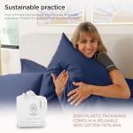 Threadmill Supima Cotton Queen Sheets - 1000 Thread Count, 4 Piece Luxury Bed Sheets, Sateen Weave Hotel Quality with Elasticized Deep Pocket, Folkstone Blue