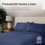 Threadmill Supima Cotton Queen Sheets - 1000 Thread Count, 4 Piece Luxury Bed Sheets, Sateen Weave Hotel Quality with Elasticized Deep Pocket, Folkstone Blue