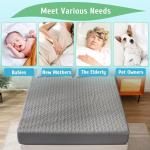 Lunsing Waterproof Queen Mattress Protector, Soft Breathable and Noiseless Queen Size Mattress Pad Cover with 6-18 in Deep Pockets,Gray