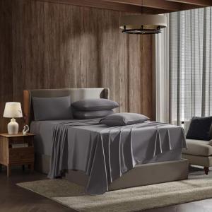 Nestl Extra Deep Queen Sheet Set - 6 Piece Breathable & Cooling Sheets - Hotel Luxury Bedding Set w/18-24 Inch Extra Deep Pockets - Easy & Secure Fit - Super Soft, Wrinkle Free & Comfy - Dark Gray