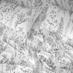 HYPREST Floral Bed Sheets King Size, 18 inches Deep Pocket Sheets 1800 Thread Count, Black and White Leaf Sheet Set Soft Breathable Cute Aesthetic Sheets Shabby Chic Bed Sheets,Oeko-Tex Certificated