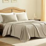 ClevaHome Sheet Set Queen Size, 4-Piece Bedding, Lightweight & Super Soft Easy Care Microfiber– Shrinkage & Fade Resistant Bedding Set with 14'' Deep Pockets (Sandy Beige)