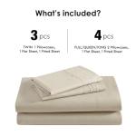 ClevaHome Sheet Set Queen Size, 4-Piece Bedding, Lightweight & Super Soft Easy Care Microfiber– Shrinkage & Fade Resistant Bedding Set with 14'' Deep Pockets (Sandy Beige)