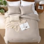 Andency King Size 7-Piece Oatmeal Comforter Set