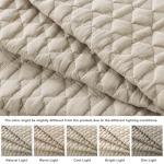 Beige Queen Size Quilt Bedding Set, 3 Pieces