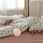 Blush Pink Floral Queen Duvet Cover Set