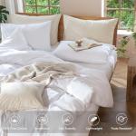Bright White Cotton Linen Duvet Cover Set - Queen