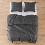 Charcoal Cross Stitch King Quilt Set