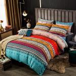 Colorful Bohemian Floral Queen Duvet Cover Set