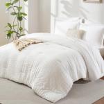 CozyLux 7-Piece King Comforter Set in White
