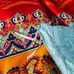 Colorful Bohemian Floral Queen Duvet Cover Set