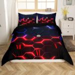Neon Hexagon Geometric Full Bed Set with Pillowcases