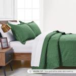 Olive Green King Size Quilt Set - 3 Pieces