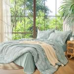 Sage Green Queen 7-Piece Reversible Comforter Set