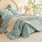 Sage Green Queen 7-Piece Reversible Comforter Set
