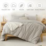 Soft Oatmeal Queen Duvet Cover Set - 3 Pieces