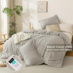 Soft Oatmeal Queen Duvet Cover Set - 3 Pieces