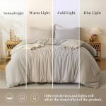 Soft Oatmeal Queen Duvet Cover Set - 3 Pieces