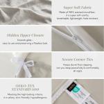 Soft Oatmeal Queen Duvet Cover Set - 3 Pieces