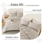 Soft Oatmeal Queen Duvet Cover Set - 3 Pieces