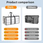 6 Pack-Extra Large Heavy Duty Moving Bags - Waterproof Storage Totes with Handles & Zippers, Foldable for College Dorm, Storage (Clear)