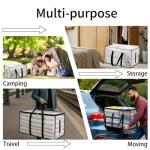 6 Pack-Extra Large Heavy Duty Moving Bags - Waterproof Storage Totes with Handles & Zippers, Foldable for College Dorm, Storage (Clear)