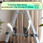 Adjustable 5-Bar Clothes Drying Rack, Foldable Stainless Steel Laundry Stand with Lockable Wheels, Extendable from 59 to 94.5 Inches,for Clothes, Shoes, and Bedding