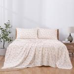 Modern Threads 4-Piece Ultra Soft Microfiber Bed Sheets Set, Wrinkle Free Sheets with Deep Pockets Fitted Sheet, Flat Sheet & Pillowcases, Lightweight Breathable Bedding, Floral Rose, Full