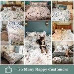 MILDLY 100% Long-Staple Cotton Duvet Cover Set, Gradient Teal Leaves Pattern Bedding Set 3pcs, Ultra Soft Breathable Chic Comforter Cover
