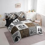 Erosebridal Rustic Camping Bedding Set Rv Camper Comforter Set 7 Piece Full Bed in A Bag Farmhouse Buffalo Plaid Bedding Comforter Sets Rv Accessories for Inside,Travel Trailers Bunk Bed Set