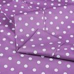 Superior Cotton Blend 600 Thread Count Sheet Set, Polka Dot Design, Includes 1 Elastic Deep Pocket Fitted Sheet, 1 Flat Sheet, 2 Pillowcases, Luxury Bedding, Soft Sateen Weave, King, Lilac
