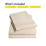 1500 Supreme Collection King Sheet Sets Beige Cream - Luxury Hotel Bed Sheets and Pillowcase Set for King Mattress - Extra Soft, Elastic Corner Straps, Deep Pocket Sheets, King Beige Cream
