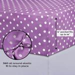 Superior Cotton Blend 600 Thread Count Sheet Set, Polka Dot Design, Includes 1 Elastic Deep Pocket Fitted Sheet, 1 Flat Sheet, 2 Pillowcases, Luxury Bedding, Soft Sateen Weave, King, Lilac