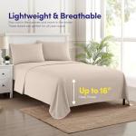1500 Supreme Collection King Sheet Sets Beige Cream - Luxury Hotel Bed Sheets and Pillowcase Set for King Mattress - Extra Soft, Elastic Corner Straps, Deep Pocket Sheets, King Beige Cream
