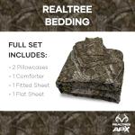 Northwest Realtree Full Size, Bed in a Bag Set, 1 Comforter, 1 Fitted Sheet, 1 Flat Sheet, 2 Pillowcases, All Seasons, Camo Bedding, APX