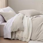 Bedsure Duvet Cover Queen Size - 3 Pieces Prewashed Cotton-Like Extra Soft Bedding Set, Includes 1 Duvet Cover 90x90 Inches with Zipper Closure & 2 Pillow Shams, Linen, Comforter Not Included