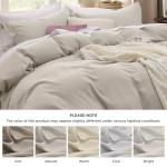 Bedsure Duvet Cover Queen Size - 3 Pieces Prewashed Cotton-Like Extra Soft Bedding Set, Includes 1 Duvet Cover 90x90 Inches with Zipper Closure & 2 Pillow Shams, Linen, Comforter Not Included