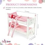 Emily Rose Doll Clothes 18 inch Doll Wooden Bunk Bed Furniture Gift Set for Girls | Stackable Bed Bunkbed, with (2) 4- PC Bedding Sets & Ladder | Toy Playsets Compatible with 14"-19" Dolls