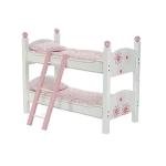 Emily Rose Doll Clothes 18 inch Doll Wooden Bunk Bed Furniture Gift Set for Girls | Stackable Bed Bunkbed, with (2) 4- PC Bedding Sets & Ladder | Toy Playsets Compatible with 14"-19" Dolls