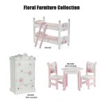 Emily Rose Doll Clothes 18 inch Doll Wooden Bunk Bed Furniture Gift Set for Girls | Stackable Bed Bunkbed, with (2) 4- PC Bedding Sets & Ladder | Toy Playsets Compatible with 14"-19" Dolls