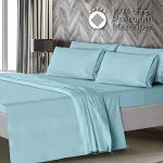 Mueller UltraTemp 6 PC Queen Sheet Set - Ultra-Soft Luxury Series, Cooling & Breathable Hotel Luxury Bed Sheets, Deep Pocket Wrinkle-Free Oeko-TEX, Aqua