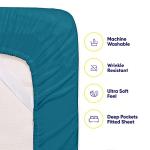 Queen Sheets Teal - 6 Piece 1500 Supreme Collection Fine Brushed Microfiber Deep Pocket Queen Sheet Set Bedding - 2 Extra Pillow Cases, Great Value, Queen, Teal