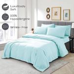 Mueller UltraTemp 6 PC Queen Sheet Set - Ultra-Soft Luxury Series, Cooling & Breathable Hotel Luxury Bed Sheets, Deep Pocket Wrinkle-Free Oeko-TEX, Aqua
