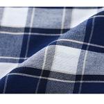 Vulcanodon Mens Cotton Pajama Set Short Sleeve, Button Down Pajama Set for Men Lightweight Men's Sleepwear(Navy Plaid,M)