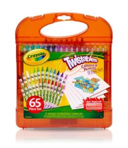 Crayola Twistables Colored Pencils Set 65 pieces (25 pencils + 40 paper sheets), Kids Drawing Kit, Portable Art Case, Kids Colored Pencils, Coloring Supplies, Gifts.