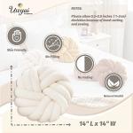 Uvvyui Knot Pillows, 14 Inch Decorative Throw Pillows Round Pillows Cushion, Soft Handmade Knotted Ball Pillow Plush Cushion Home Decor for Bed Couch Living Room (Ivory, 14 Inch)