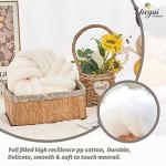 Uvvyui Knot Pillows, 14 Inch Decorative Throw Pillows Round Pillows Cushion, Soft Handmade Knotted Ball Pillow Plush Cushion Home Decor for Bed Couch Living Room (Ivory, 14 Inch)